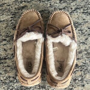 UGG Chestnut Suede Moccasin Slippers